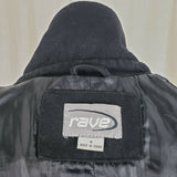 Rave Wool Cropped Military Double Breasted Peacoat Womens M Black Punk Rocker