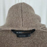 BCBG Maxazria Lambswool Cable Knit Open Front Wrap Shawl Swing Sweater Womens XS