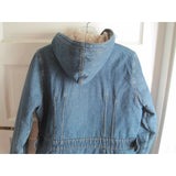 Limited Too 2 Hooded Insulated Denim Blue Jean Jacket Quilted Lining Girls XL 16