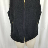 J Crew Mercantile Excursion Berber Sherpa Fleece Vest Womens L Zip Up Black