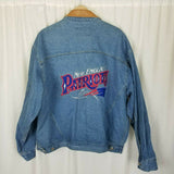 New England Patriots NFL Blue Jean Denim Trucker Jacket Mens XL Leather Proelite