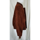 Vintage Gruppo V Vegan Leather Rust Brown Flight Bomber Jacket Mens XL Italy