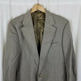 Vintage David Wood Man in Wool Tan Olive Green Sport Coat Blazer Jacket Mens 40