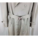 Stafford Insulated Double Breasted Trench Coat Mens 42R Removable Lining Khaki