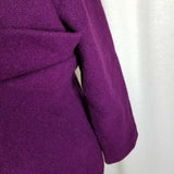 Vintage Handmade Wool Cowl Neck Mock Collar Blazer Jacket Womens L XL Toggle MCM