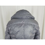 Kenneth Cole Quilted Down Puffer Parka Jacket Womens XS Silver Metallic Gray