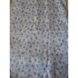 Vintage 70s Cotton Country Blue Plaid Flowers Quilting Fabric Material Crafts