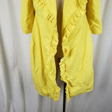 J.Crew Ruffle Open Front Swing 3/4 Sleeve Long Jacket Coat Womens 4P Cotton Sun