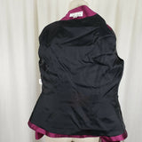Chetta B. Wool Silk Fuchsia Metallic Tie Waist Jacket Blazer Shimmer Womens 10