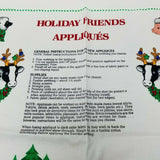 Holiday Friends Print Appliques Fabric Cut & Sew Panel Santa Barn Farm Animals