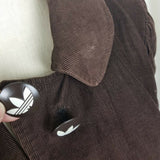 Adidas Germany Corduroy Blazer Jacket Womens M Chocolate Brown Knit Cuffs 2005