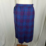 Pendleton Virgin Wool Tartan Scotch Plaid Skirt Womens 10 USA Yellow Label Blue