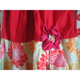 B. Baby Lulu Applique Floral Corduroy LS Patchwork Cotton Twirl Dress Girls 5