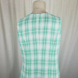 LL Bean Freeport Studios Green Plaid Maxi Summer Shirt Dress Womens Petites 10P