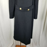 Leslie Fay Wool Double Breasted Coat Peacoat Velvet Trim Womens 6 Angelo Fabrics