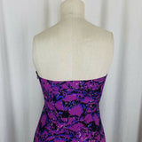 BCBGeneration Bare Shoulder Drape Ruched Ruffled Mini Sun Dress Womens 4 Purple
