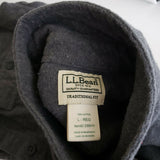 LL Bean Chamois Brushed Cotton Flannel Button Down Long Sleeve Shirt Mens L Gray