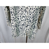 Style Exchange Satin Animal Leopard Cheetah Print Tunic Blouse Top Womens L 80s