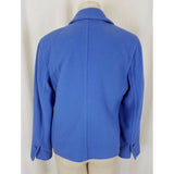 David Brooks Petites Wool Button Up Jacket Blazer Womens 12P Periwinkle Blue