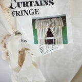Vintage Colonial Pompom Fringe Curtains Drapery Panels 63in 70s 1 Pair Tie Backs