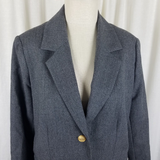 Vintage Tog Shop Wool Jacket Blazer Womens 14P Riding Equestrian 3 Gold Buttons