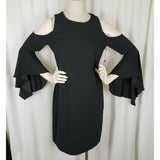Vince Camuto Shimmer Luxe Bell Sleeve Bare Cold Shoulder Dress Womens S 9157903