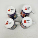 Set of 4 SANGO CAFE Americana Coffee CERAMIC MUGS CUPS #4911 Man & Woman 98