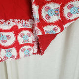 Handmade Baby Crib Quilt Blanket Play Mat Wall Art Patchwork Red Cartoon Mice