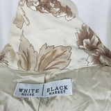 White House Black Market Floral Midi Long Blazer Jacket Coat Womens S Roses Tan