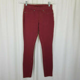 Evy's Tree Denim Skinnies Ponte Pants Skinny Jeans Jeggings Leggings Maroon XS