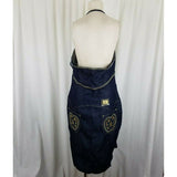Apple Bottoms Denim Blue Jean Wiggle Bodycon Halter Summer Sun Dress Womens 18