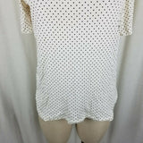 LRL Ralph Lauren Polka Dot Stretch Jersey Knit Top Tunic Shirt Blouse Womens XL