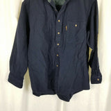 Pendleton Fitted Patch Elbows Wool Trail Shirt Mens Size L Navy Blue Button Up