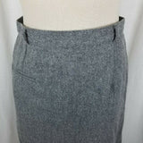 Hannington Boston Gray Wool Flat Front Straight Pencil Skirt Womens 14 Vintage