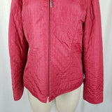 Talbots Polka Dot Lightweight Insulated Quilted Jacket Womens 12 Zip Up Packable