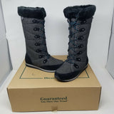 LL Bean Carrabassett Snow Tall Boots Women 6.5 Shale Insulated Waterproof Fur