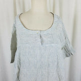 Anavila Pinstriped Linen Tunic Long Blouse Top Womens S Designer Mini Dress