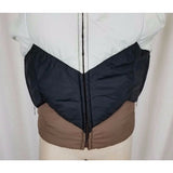 Monika Tilley Profile Down Vest Mens S Chevron Stripe Zip Up Puffer Colorblock
