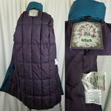 Utex Goose Down Cape Top Puffer Parka Long Maxi Coat Womens 8 Funnel Neck Cotton