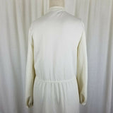 Vintage Charles Alan Pleated Shirt Coat Dress Womens S M Button Down Front Ivory
