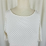 LRL Ralph Lauren Polka Dot Stretch Jersey Knit Top Tunic Shirt Blouse Womens XL