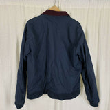 LL Bean Fleece Lined Warm Up Nylon Jacket Windbreaker Mens L Full Zip Contrast