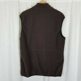 Izod Fleece Vest Full Zip Up Lightweight Mens M Choc Brown Outdoor Adventure