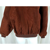 Vintage Gruppo V Vegan Leather Rust Brown Flight Bomber Jacket Mens XL Italy