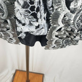 Mod Vintage 60s Twiggy Space Age Fit & Flare Twirl Dress Sheer Lace Womens M L