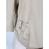 J.Crew Chino Cropped Twill Khaki Safari Jacket Womens 4 Asymmetrical Button Up