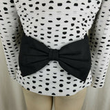 Nolan Miller Avant Garde Black & White Rutched Polka Dots Bow Jacket Womens 6 HK