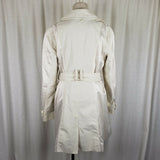 Blanc Noir Multi Zippered Pockets Belted Trench Coat Womens M L Cotton Stretch