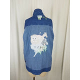 Quacker Factory Wild Jungle Zoo Animals Patch Denim Blue Jean Jacket Womens M