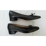 Salvatore Ferragamo Boutique Snake Skin Look Bow Low Heel Black Italy Womens 6